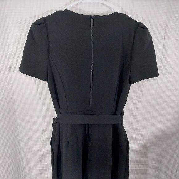 NWOT! CALVIN KLEIN! BLACK 1 PC BELTED WAIST, PUFF SLEEVE JUMPSUIT, ONESIE! SZ 4 - Picture 7 of 12